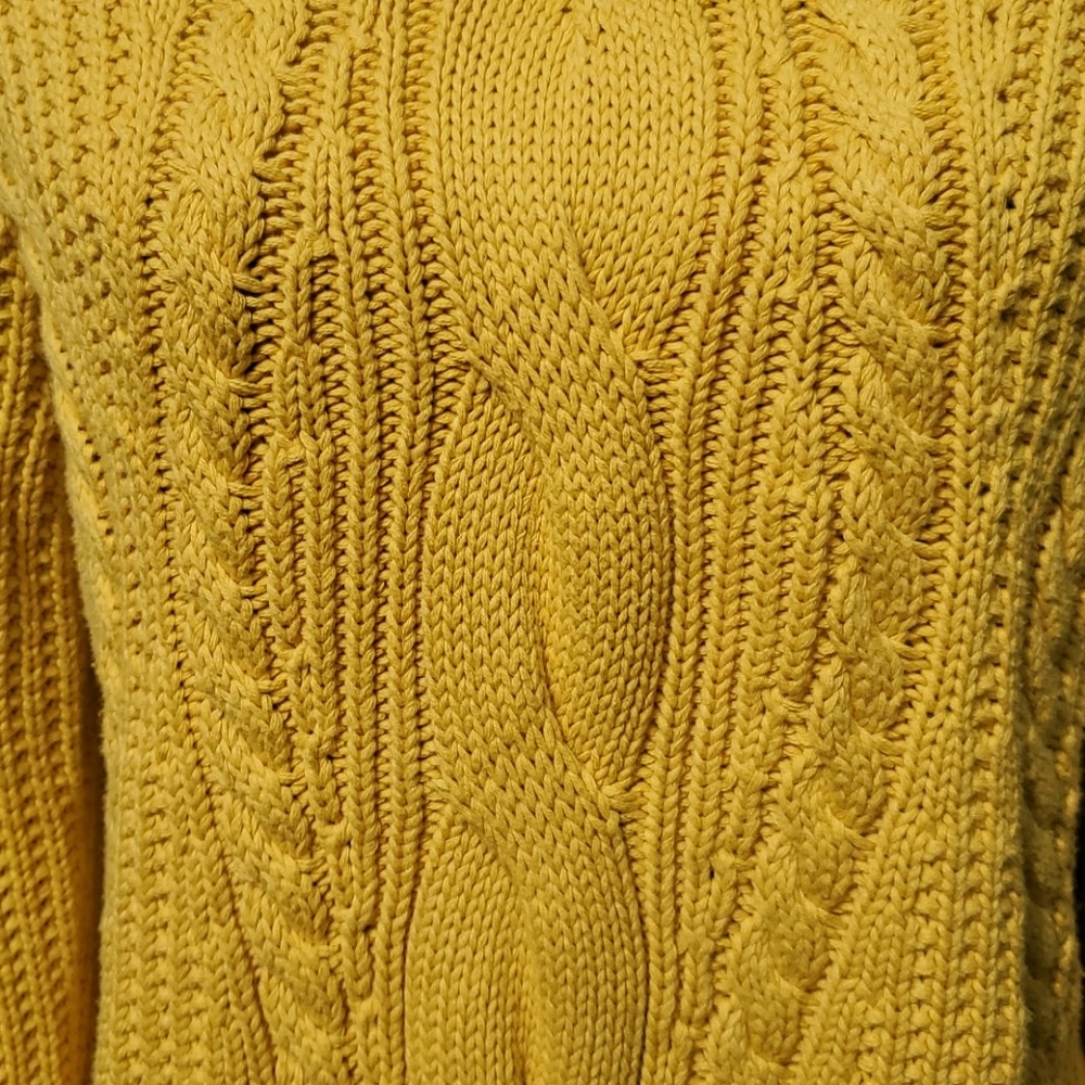 LAND'S END ▪︎ Women's 100% Cotton Cable Knit Sweater, Size M, Like New - Picture 4 of 9